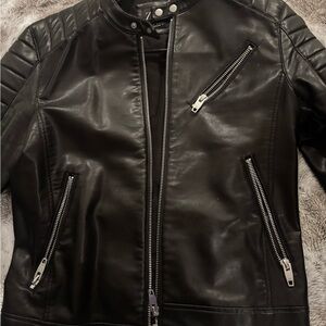 Zara Black Quilted Bomber Jacket